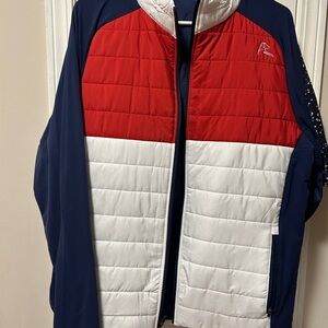 Rhoback Navy red white Jacket NWOT medium, active on website